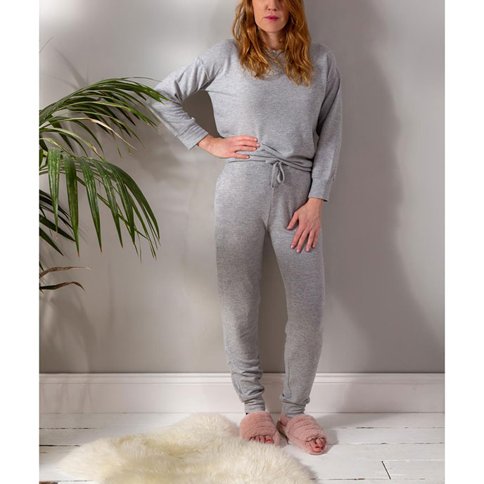 totes Ladies Loungewear Pyjama Set Grey Extra Image 5