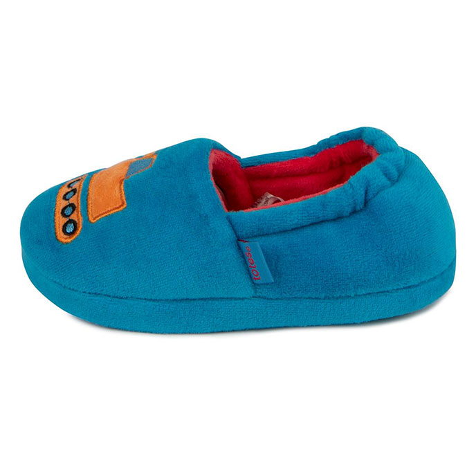 totes Kids Applique Vehicle Slippers Blue Extra Image 2