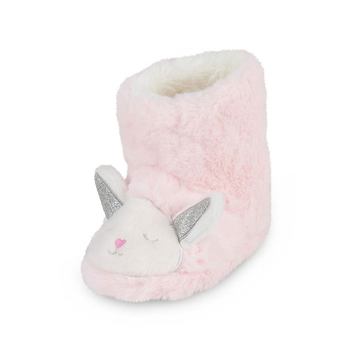 totes Childrens Rabbit Booties Pink Extra Image 1