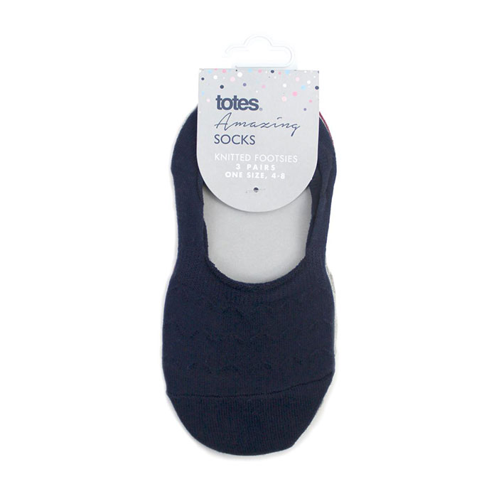 totes Knitted Footsie (3 Pack) Plain Extra Image 1
