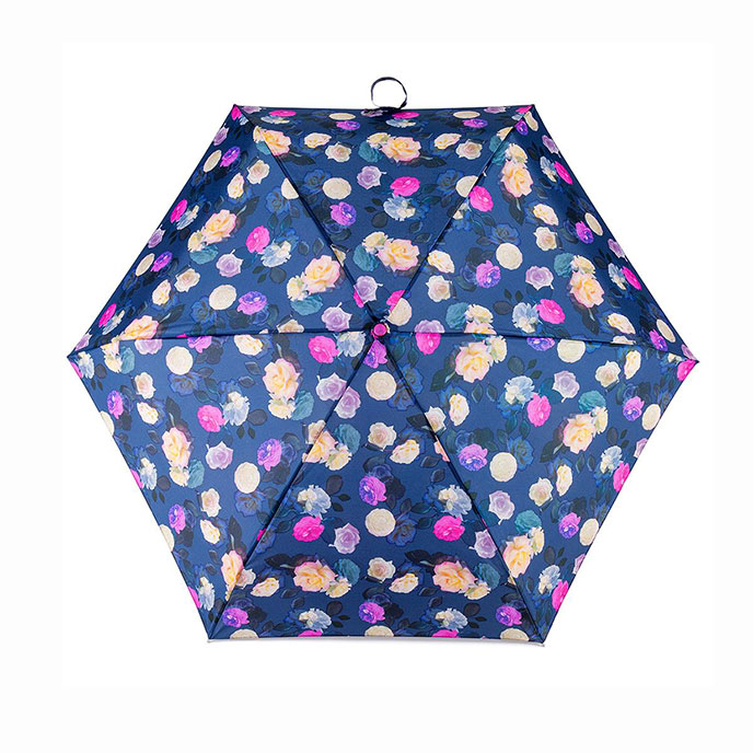 totes Compact Round Photographic Floral Print Umbrella (5 Section) Extra Image 1