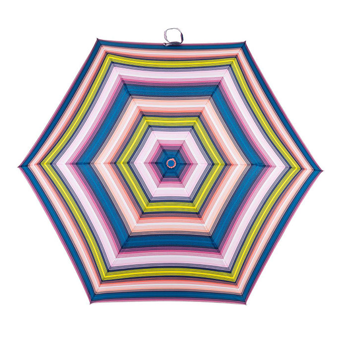 totes Compact Round Affinity Stripe Print Umbrella (5 Section) Extra Image 1