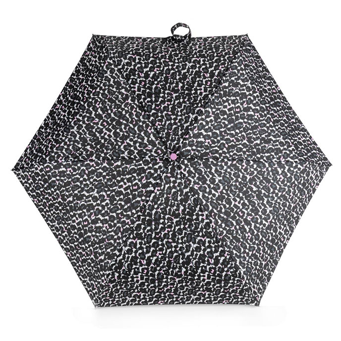 totes Compact Round Pink/Grey Animal Print Umbrella (5 Section) Extra Image 1