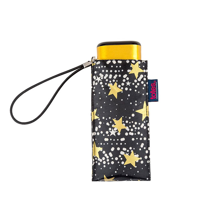 totes Compact Flat Dots and Stars Print Umbrella (5 Section) totes