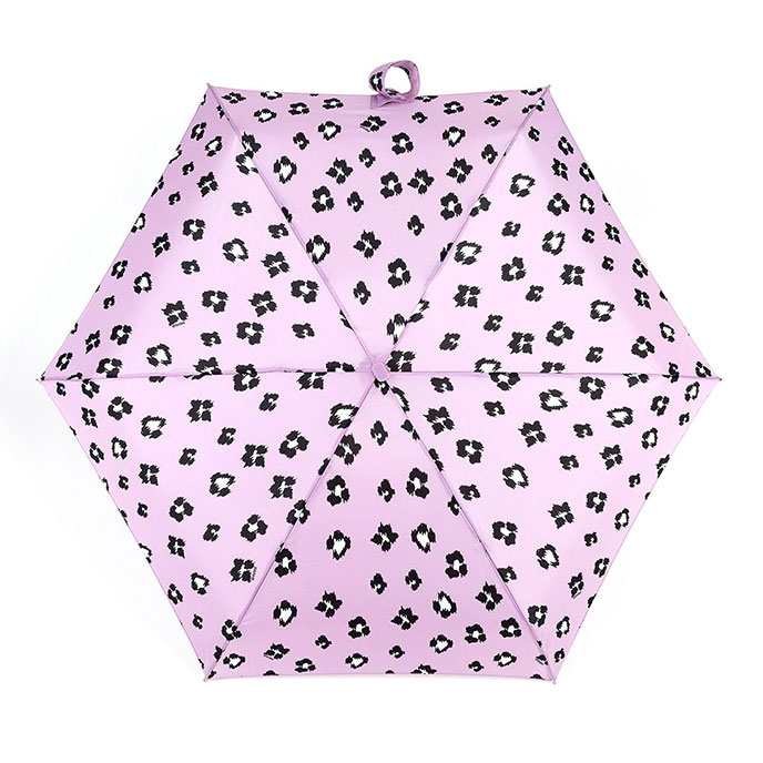 totes Compact Flat Pink Ikat Print Umbrella (5 Section) Extra Image 1
