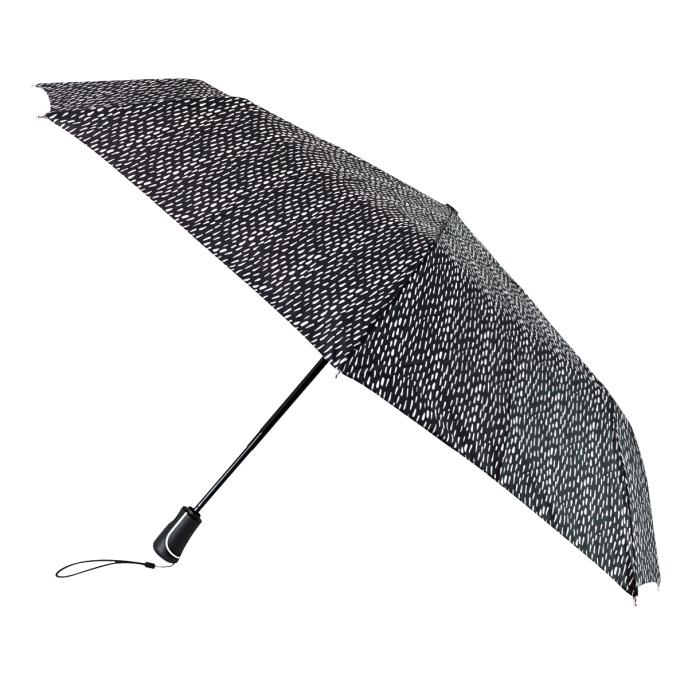 totes® X-TRA STRONG Auto Open / Close B&W Drops Print Umbrella (3