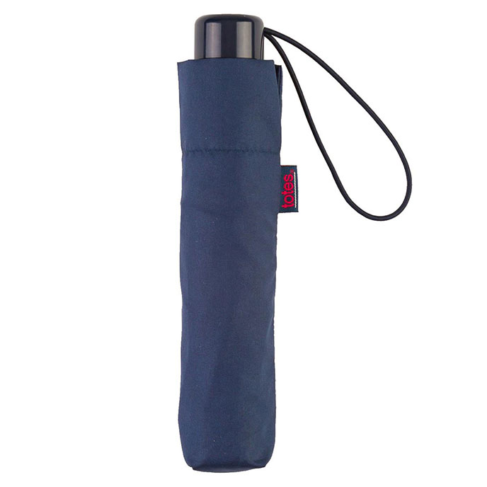 totes Steel Plain Navy Umbrella (3 Section) Extra Image 1
