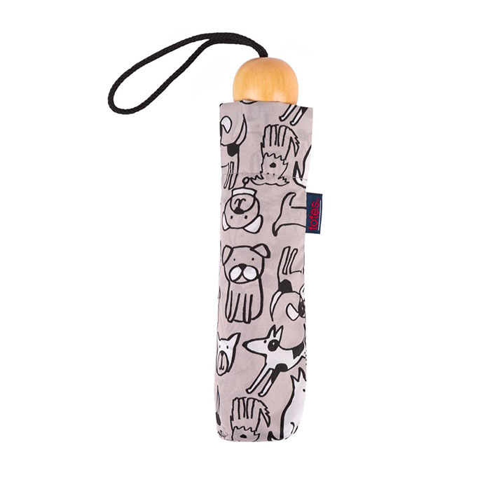 totes Supermini Wooden Handle Doodle Dog Print Umbrella (3 Section) Extra Image 2