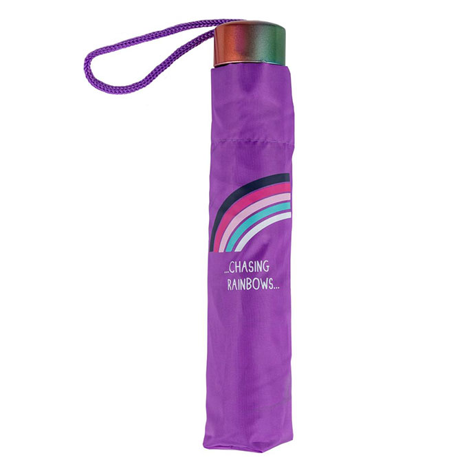 totes Ladies Chasing Rainbows Umbrella and Bag Giftset Purple Extra Image 1