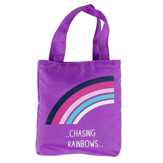 totes Ladies Chasing Rainbows Umbrella and Bag Giftset Purple Extra Image 2