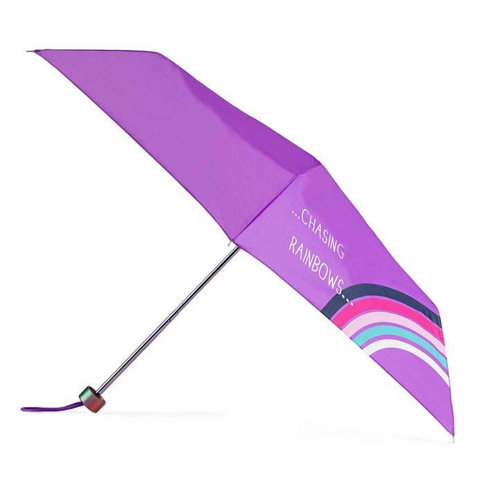 totes Ladies Chasing Rainbows Umbrella and Bag Giftset Purple Extra Image 5
