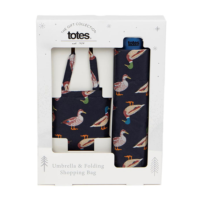 totes Supermini Duck Print & Matching Bag in Bag Shopper (3 Section) Extra Image 1