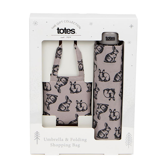  totes Supermini Rabbit Print & Matching Bag in Bag Shopper  (3 Section) Extra Image 1