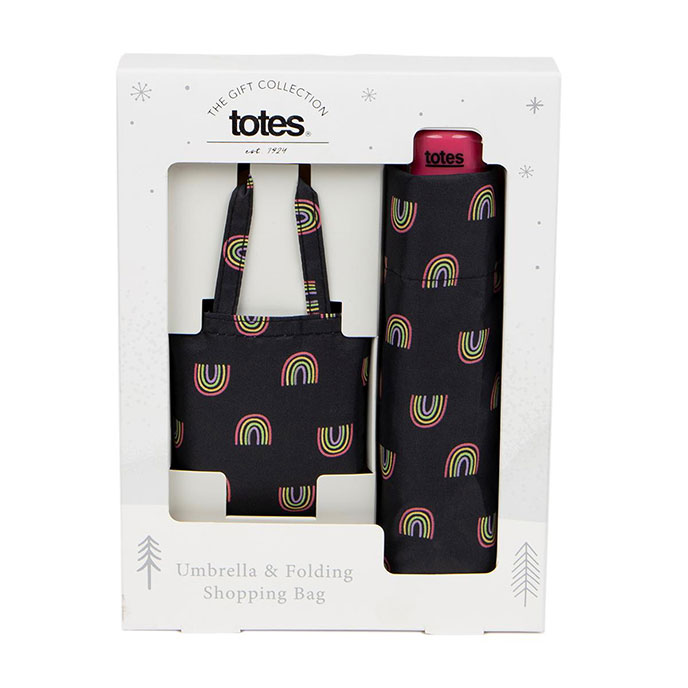 totes Supermini Rainbow Print & Matching Bag in Bag Shopper  (3 Section) Extra Image 1