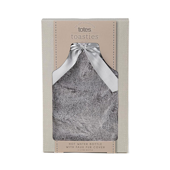 totes Ladies Hot Water Bottle 2000ml Tipped Grey Extra Image 1
