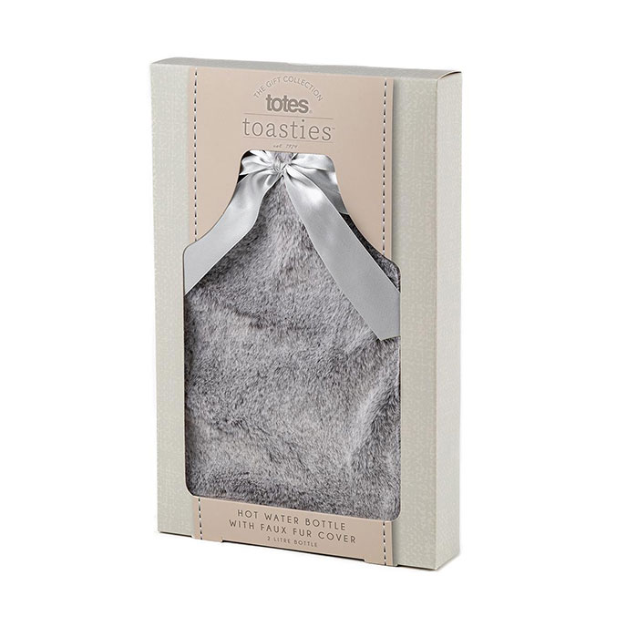 totes Ladies Hot Water Bottle 2000ml Tipped Grey Extra Image 2
