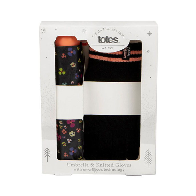 totes Supermini Bright Floral Print & Knit Glove Gift Set (3 Section) Extra Image 1