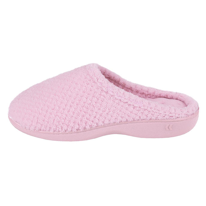 Isotoner Ladies Popcorn Terry Mule Slippers Pale Pink