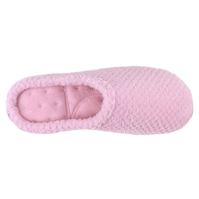Isotoner Ladies Popcorn Terry Mule Slippers Pale Pink Extra Image 3