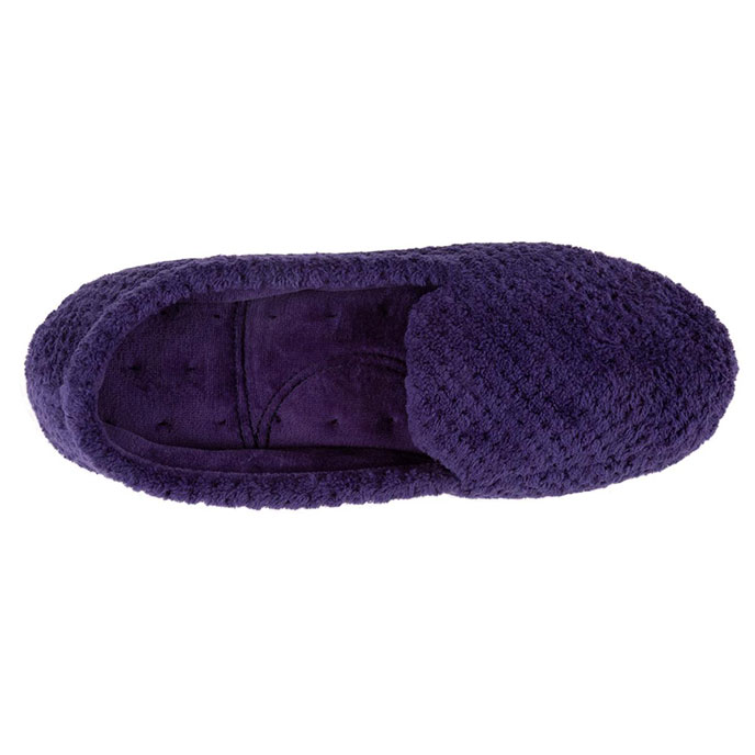 Isotoner Ladies Popcorn Moccasin Slippers Navy Extra Image 3