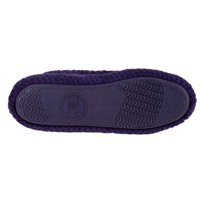 Isotoner Ladies Popcorn Moccasin Slippers Navy Extra Image 4