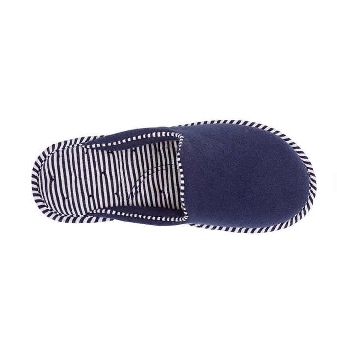 Isotoner Ladies Striped Mule Slippers Navy Extra Image 3