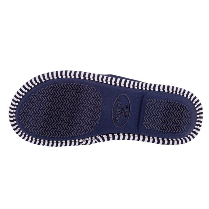 Isotoner Ladies Striped Mule Slippers Navy Extra Image 4