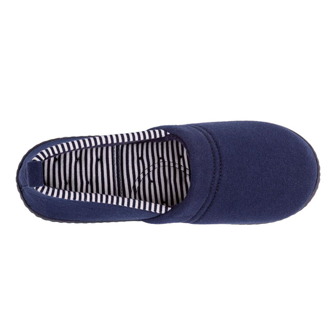 Isotoner Ladies Striped Full Backed Slippers Navy Extra Image 3