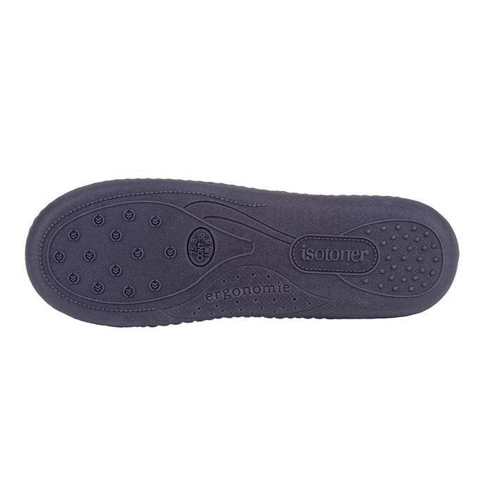 Isotoner Ladies Striped Full Backed Slippers Navy Extra Image 4