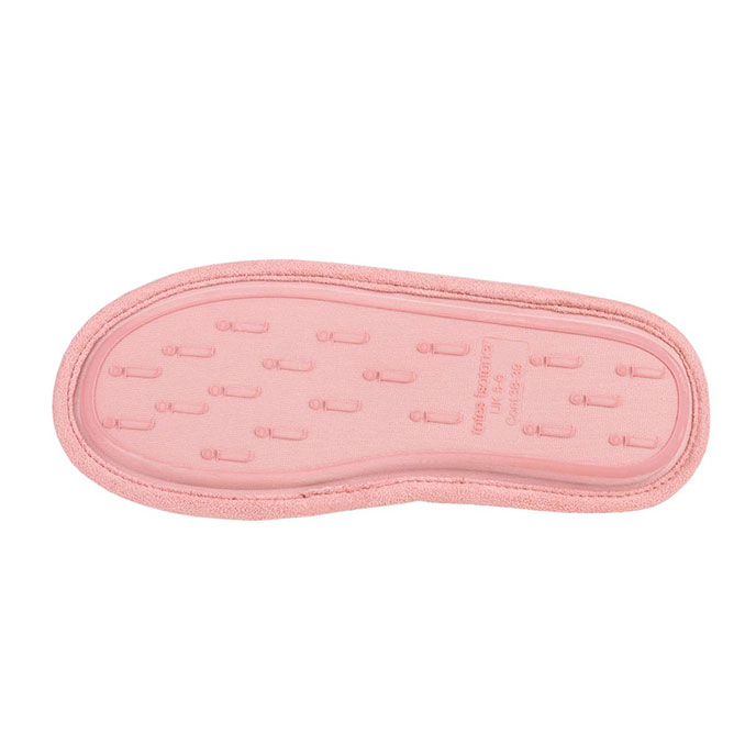 Isotoner Ladies Frill Open Toe Slippers Pink Extra Image 4