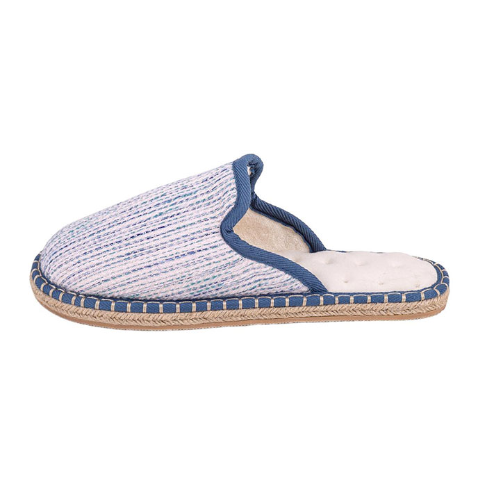 Isotoner Ladies Espadrille Mule Slippers Blue Extra Image 2