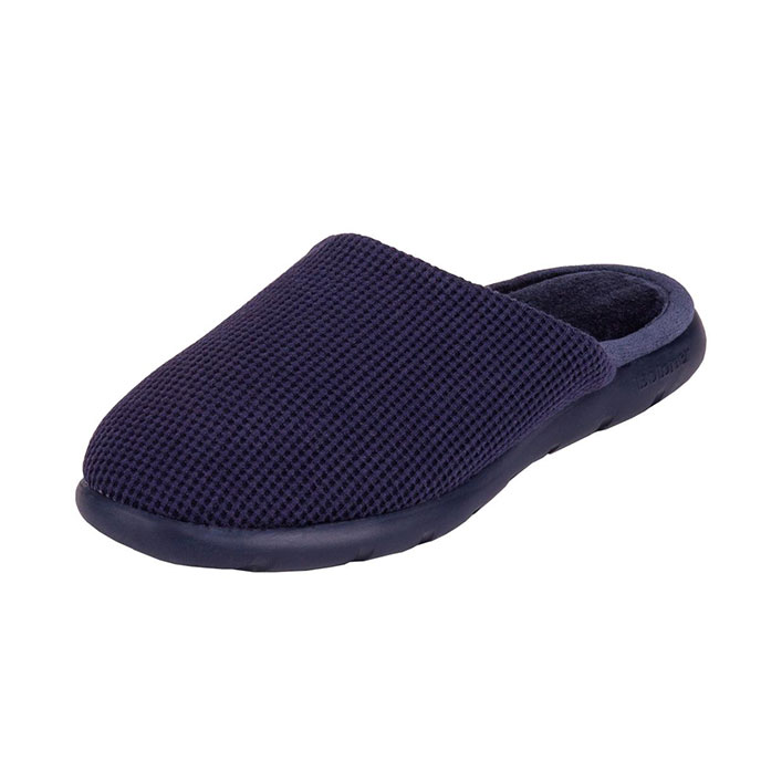 Isotoner Ladies iso-flex Waffle Mule Slippers Navy Extra Image 1