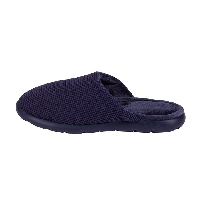 Isotoner Ladies iso-flex Waffle Mule Slippers Navy Extra Image 2