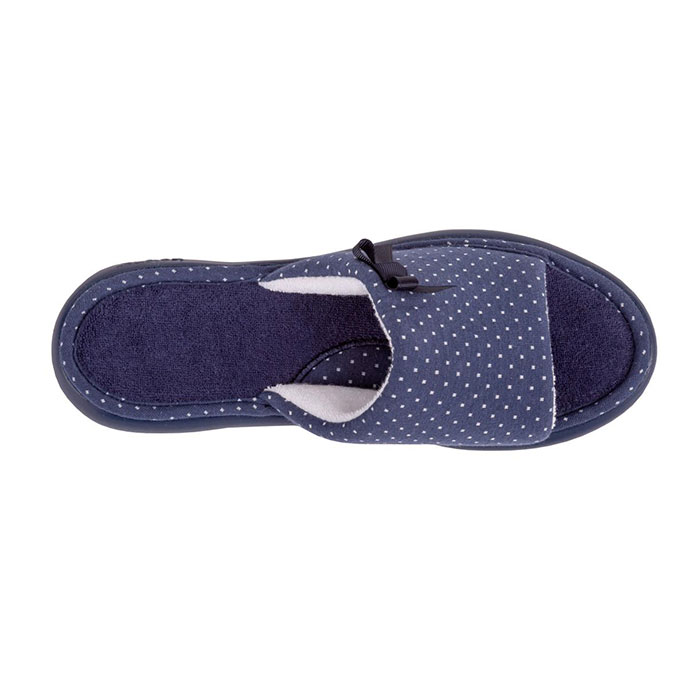 Isotoner Ladies iso-flex Spotted Sliders Navy Spot Extra Image 3