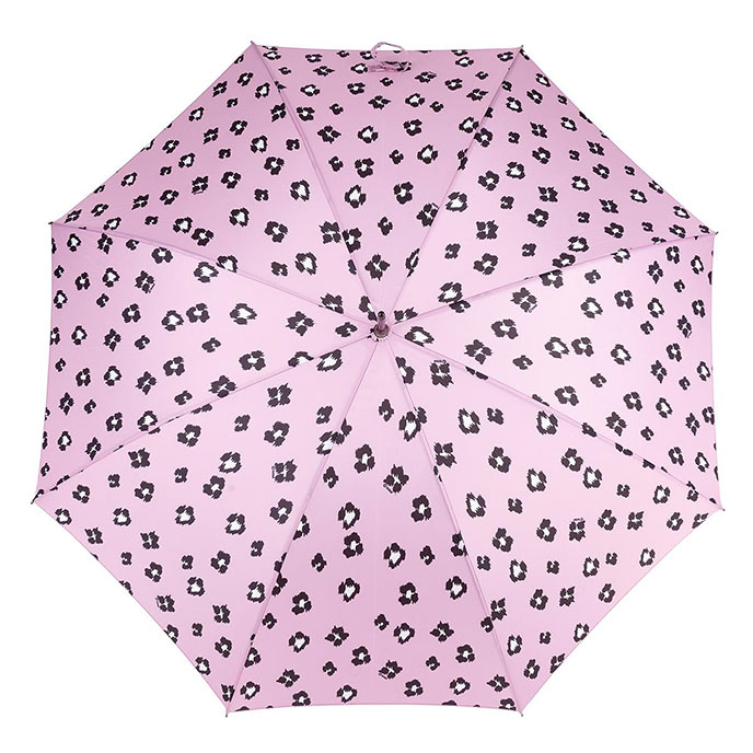 totes Pink Ikat Print Auto Walker Umbrella with Wood Handle  Extra Image 1