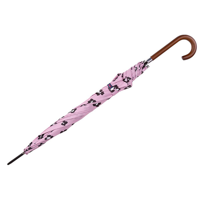 totes Pink Ikat Print Auto Walker Umbrella with Wood Handle  Extra Image 2