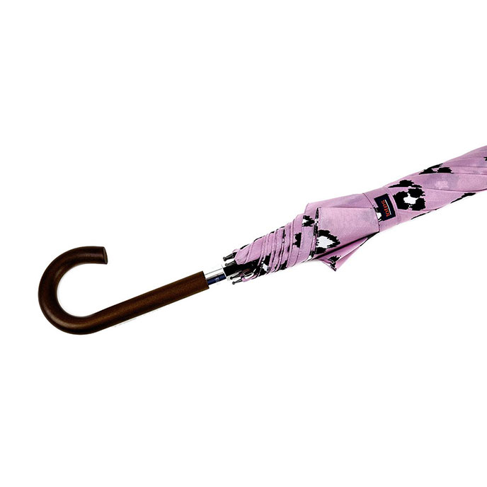 totes Pink Ikat Print Auto Walker Umbrella with Wood Handle  Extra Image 3