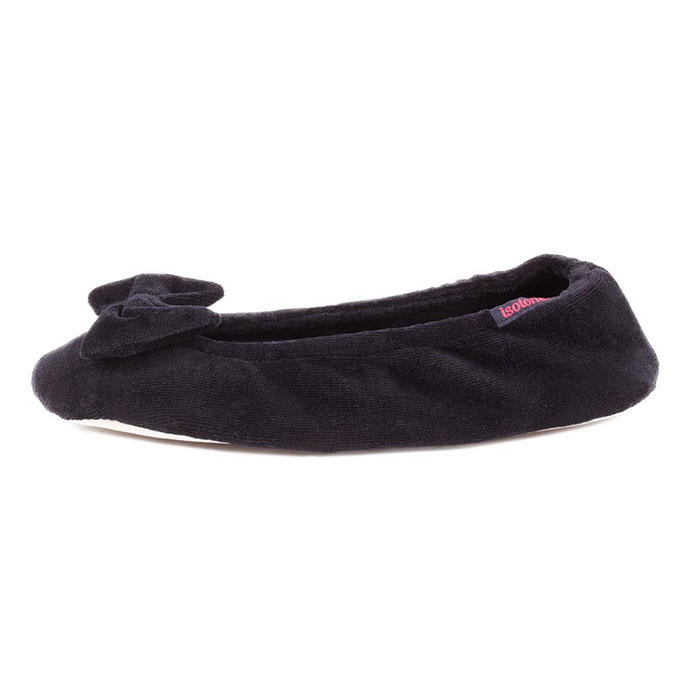 Isotoner Ladies Ballerina Slippers Black Extra Image 2