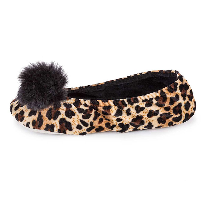 Isotoner Ladies Ballerina Slippers Panther with Black Extra Image 2