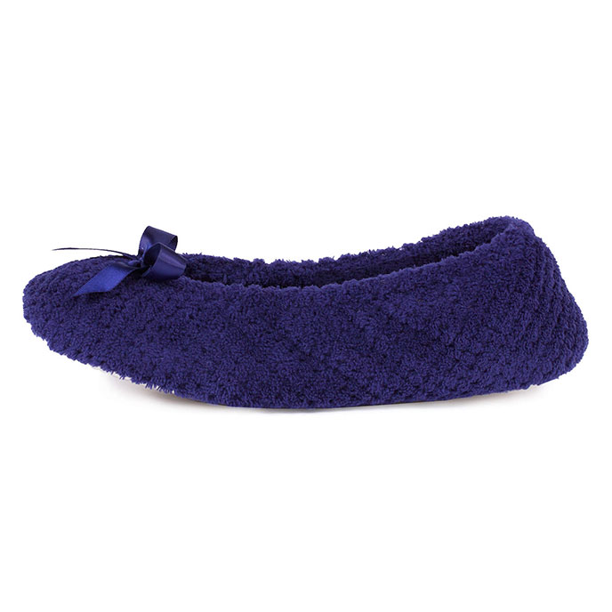 Isotoner Ladies Popcorn Ballet Slippers Navy