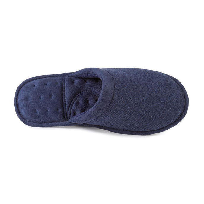 Isotoner Mens Textured Mule Slippers  Navy Extra Image 3