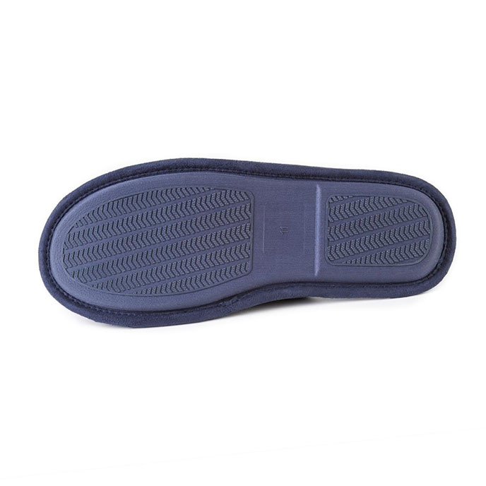 Isotoner Mens Textured Mule Slippers  Navy Extra Image 4