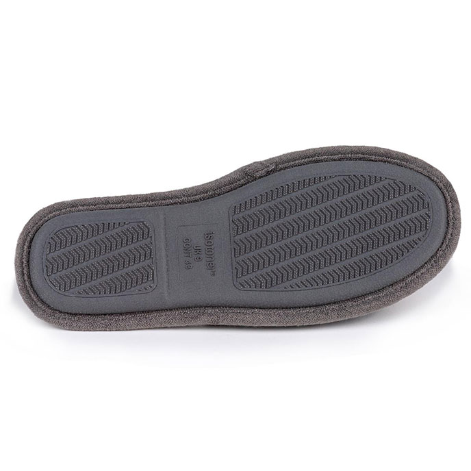 Isotoner Mens Waffle Open Toe Slippers Charcoal Extra Image 4