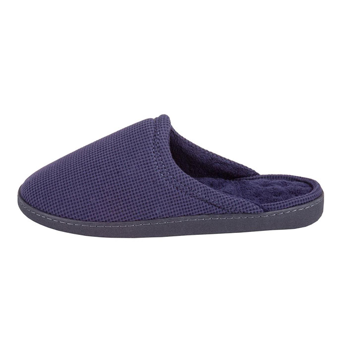 Isotoner Mens Waffle Mule Slipper Navy