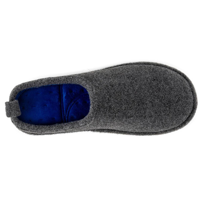 Isotoner Mens Felt Mule With Contrast Lining Slipper Grey Extra Image 3
