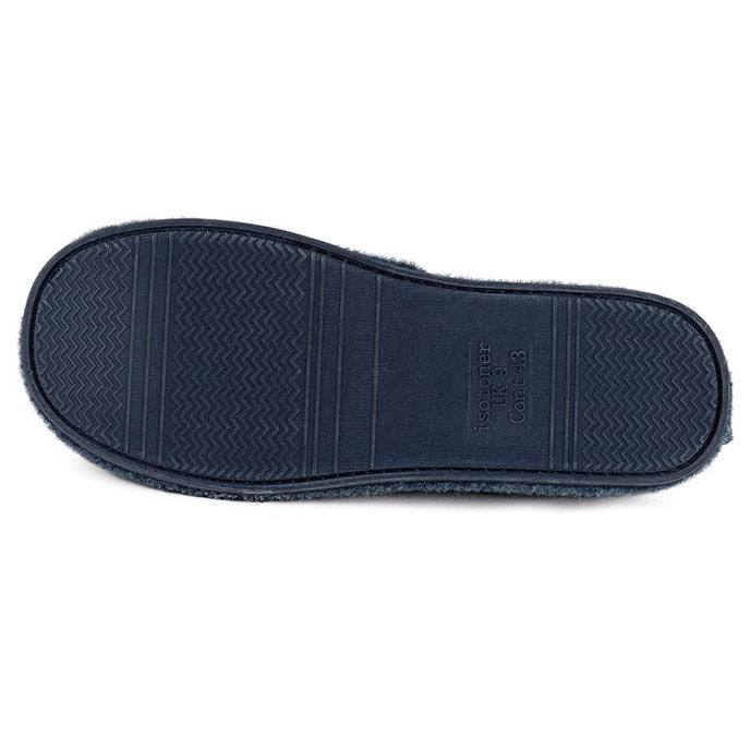 Isotoner Mens Felt Mule With Contrast Lining Slipper Navy Extra Image 4