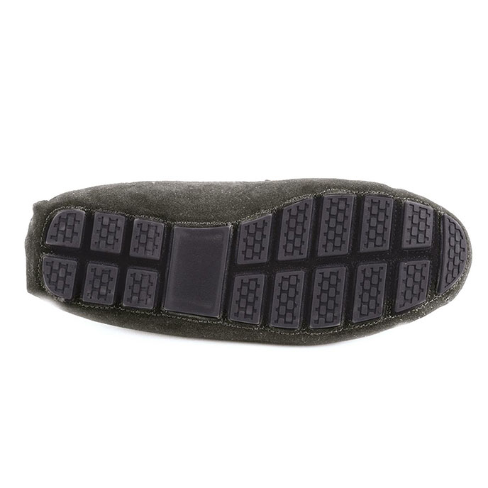 Isotoner Mens Real Suede With Closed Stitch Moccasin Slipper Granite Extra Image 4