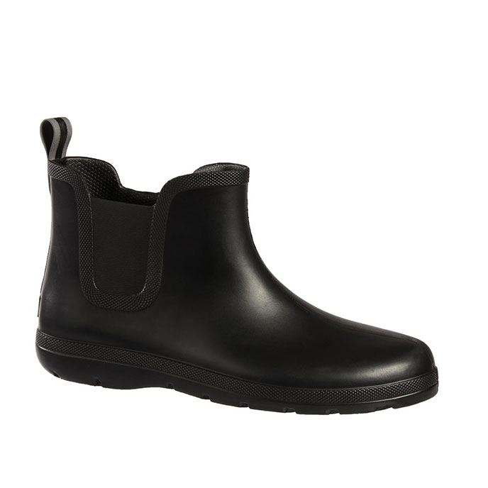 black rain boots ankle