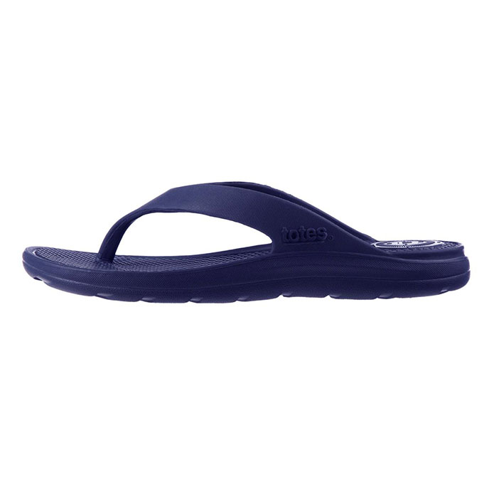 totes SOLBOUNCE Ladies Toe Post Navy