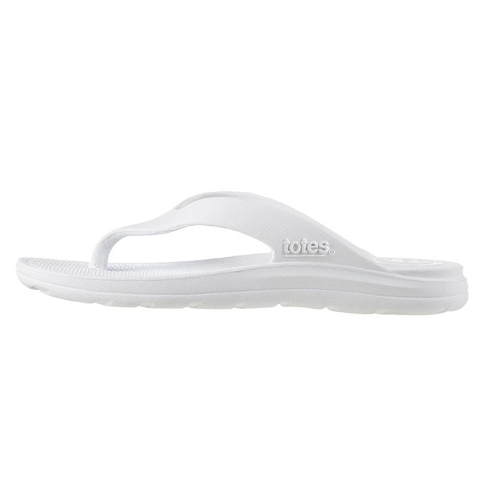 totes SOLBOUNCE Ladies Toe Post White